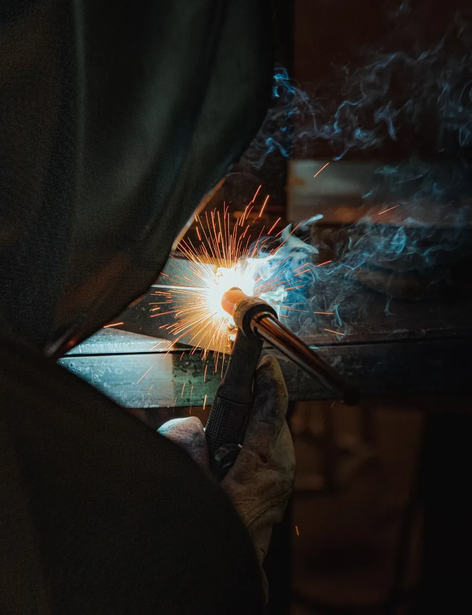 Welding at industrial site