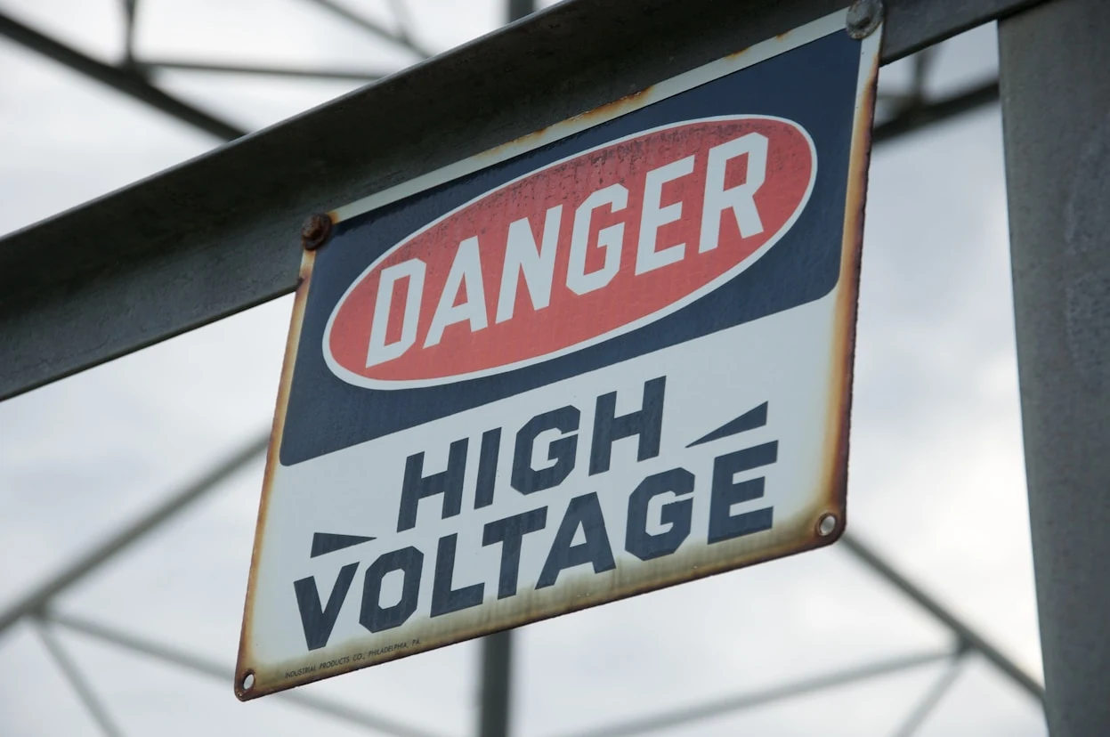 High voltage warning sign